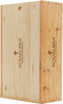 Cofanetto in legno di abete 2 bottiglie Rosarubra